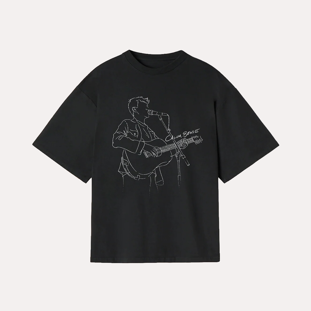 Calum Bowie Guitar T-Shirt Black