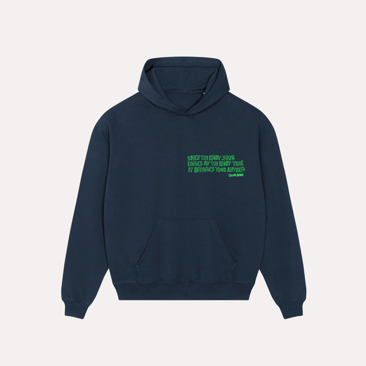 Calum Bowie Oversized Anthem Hoodie Navy